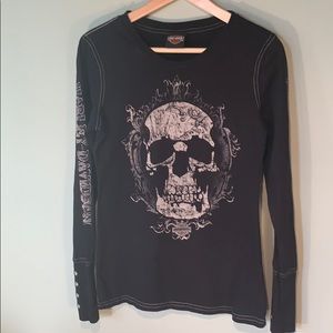 Harley Davison skull Long sleeve T-shirt size M